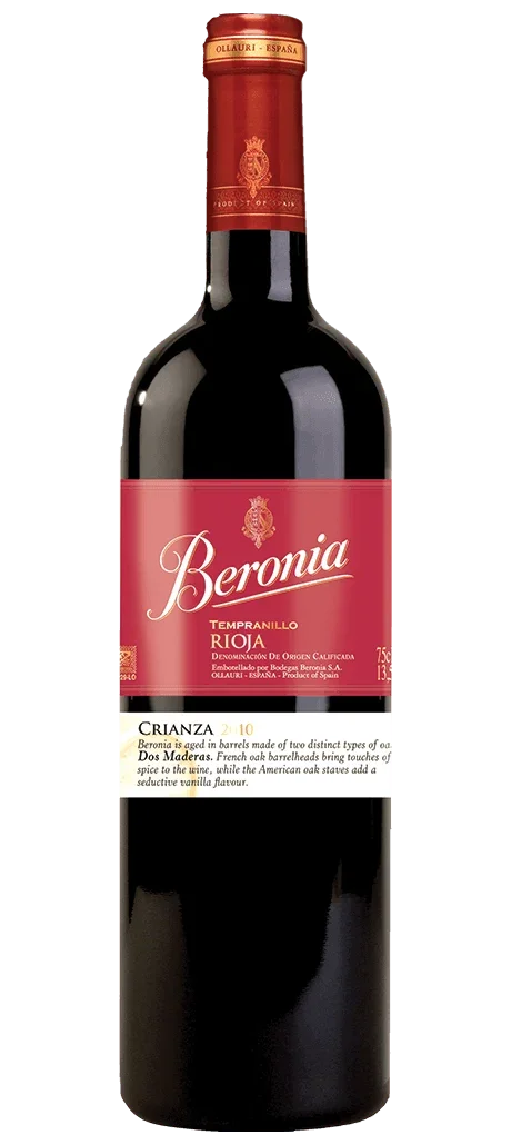Vino Tinto Español Beronia dos Madera Crianza DOC Rioja Tempranillo - Wine.com.mx